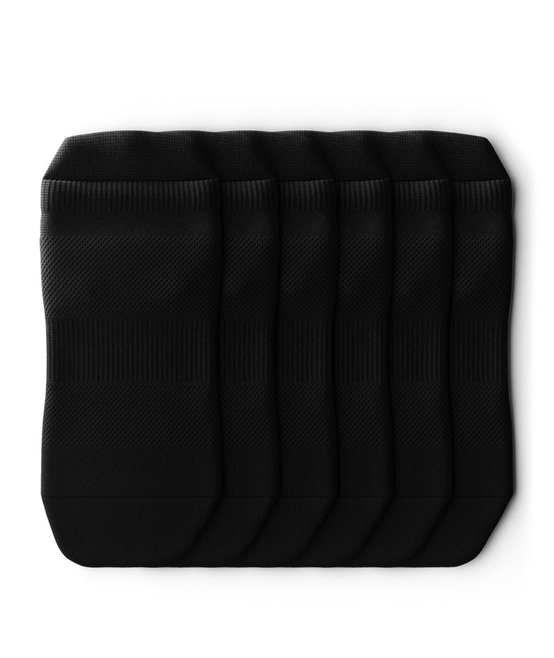 Flagship Ankle Socks Black 6-Pack